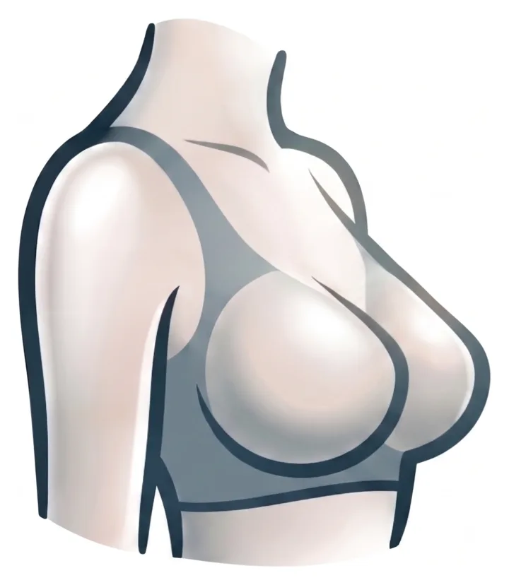 Illustration of anatomical breast implants