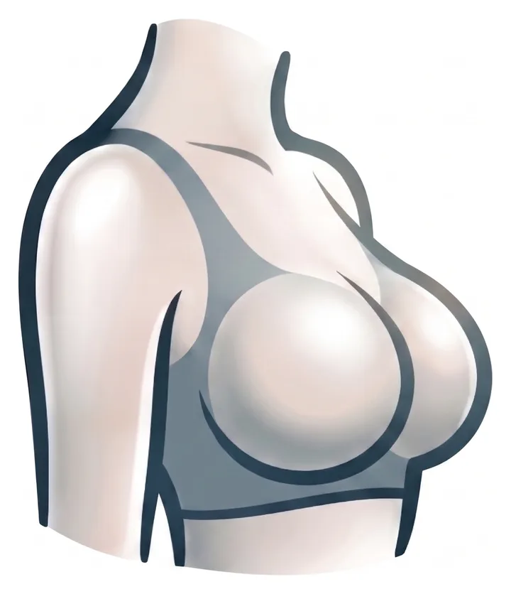 Illustration of round breast implants